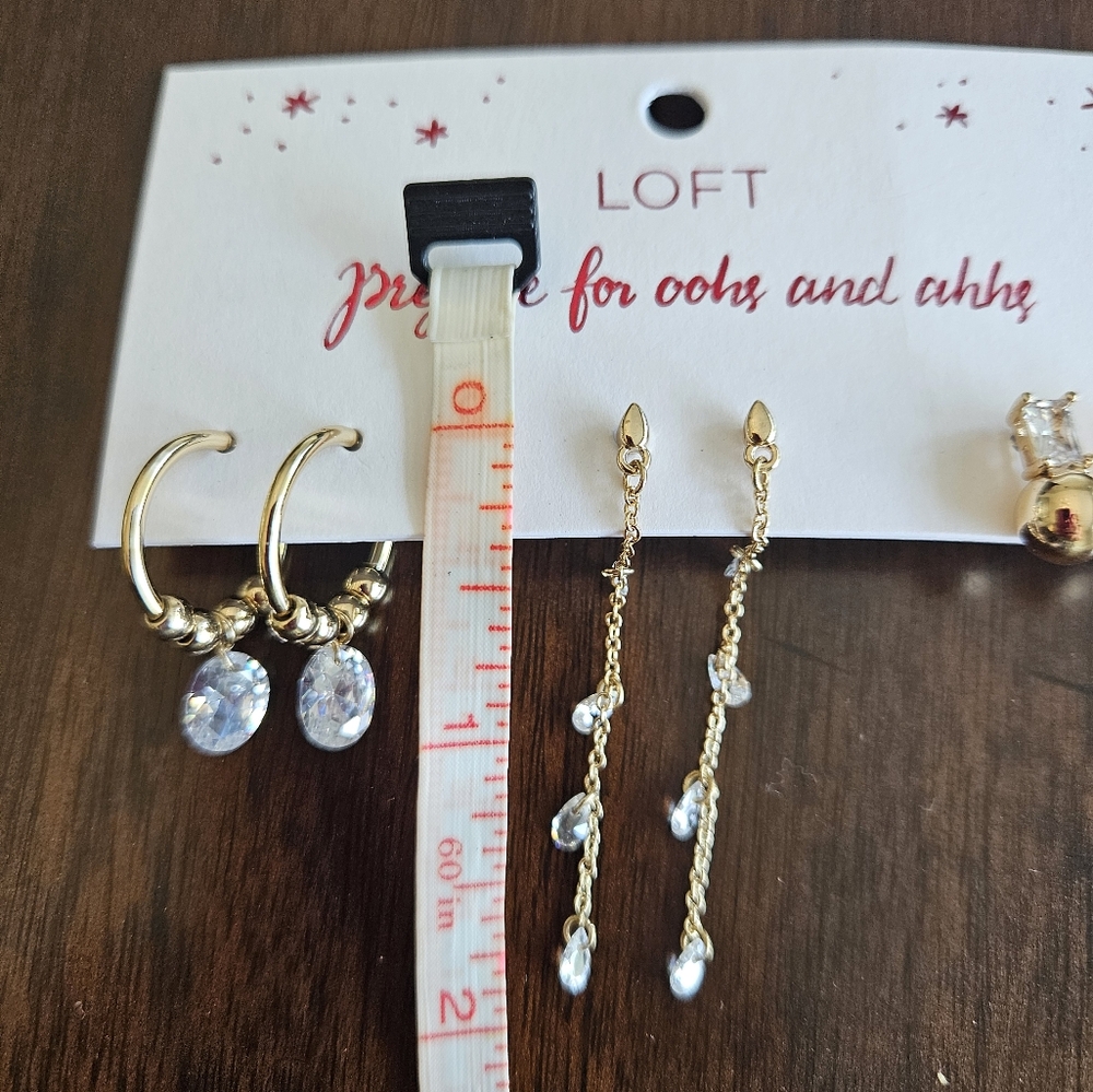 LOFT gold tone sparkle earrings set, gold - Picture 5 of 5